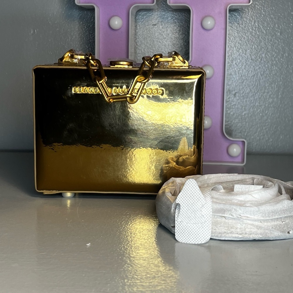 Brandon Blackwood Limited Edition mini gold mirror chain link trunk - Picture 3 of 6